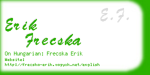 erik frecska business card